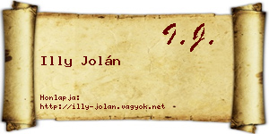 Illy Jolán névjegykártya